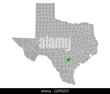 Map of Wilson in Texas Stock Photo