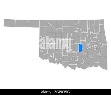 Map of Seminole in Oklahoma Stock Photo