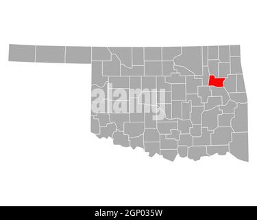 Map of Wagoner in Oklahoma Stock Photo