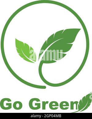 green leaf ecology nature element vector icon of go green Stock Vector
