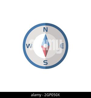 Compass south direction. Flat icon. Isolated weather vector illustration Stock Vector