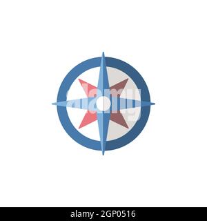 Wind rose sign. Flat icon. Isolated weather vector illustration Stock Vector