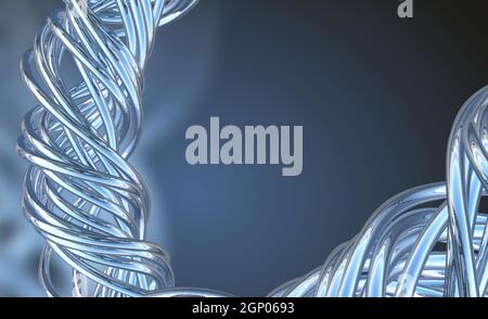 Aluminum abstract string artwork background 3d illustration Stock Photo