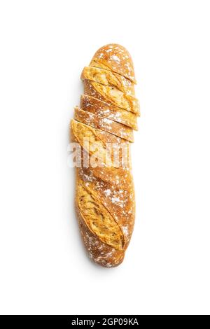 Crispy fresh baguettes isolated on white background Stock Photo - Alamy