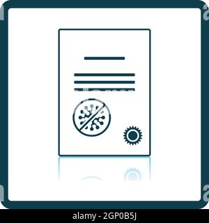 No Coronavirus Certificate Icon Stock Vector