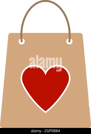 Shopping Bag With Heart Icon Stock Vector