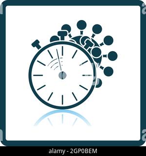 Coronavirus Molecule Under Stopwatch Icon Stock Vector