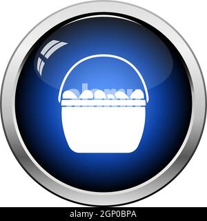 Easter Basket With Eggs Icon Stock Vector