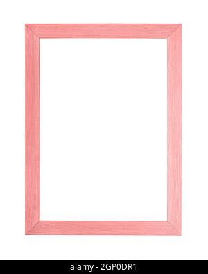 Modern pastel color pink painted rectangular vertical frame for picture or  photo, isolated on white background Stock Photo - Alamy