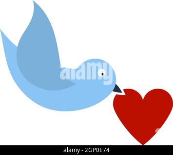 Dove With Heart Icon Stock Vector