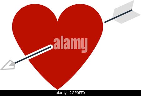 Pierced Heart By Arrow Icon Stock Vector