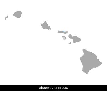 Map of Kalawao in Hawaii Stock Photo