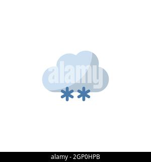Snow and cloud. Flat icon. Isolated weather vector illustration Stock Vector