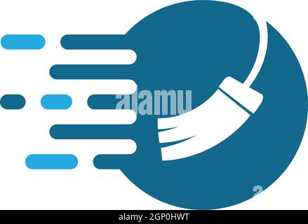 broom illustration vector template,symbol of cleaner Stock Vector