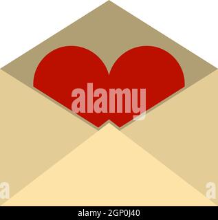 Valentine Envelop With Heart Icon Stock Vector