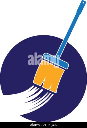 broom illustration vector template,symbol of cleaner Stock Vector
