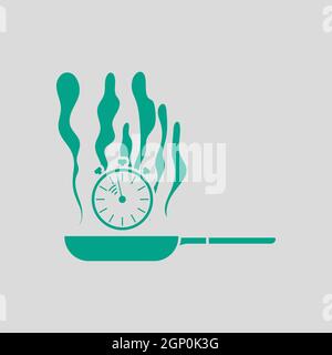 Pan With Stopwatch Icon Stock Vector
