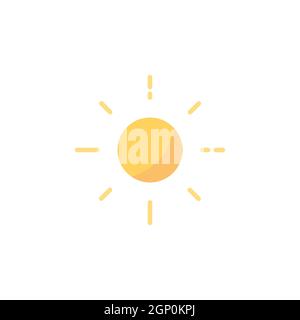 Shining sun. Flat color icon. Isolated weather vector illustration ...
