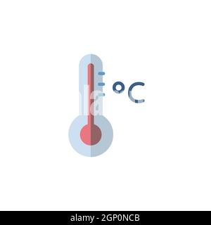 Celsius thermometer. Flat icon. Isolated weather vector illustration Stock Vector