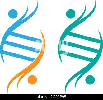DNA,Genetic sign logo icon design vector Stock Vector