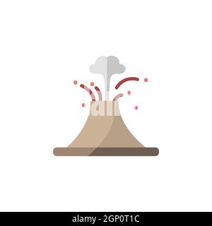 Volcano. Flat icon. Isolated weather vector illustration Stock Vector