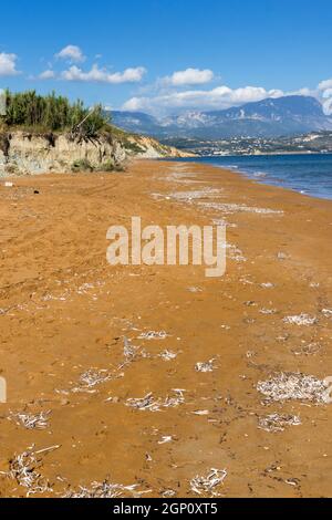 Amazin view of Red sands of Xi beach, Kefalonia, Ionian Islands, Greece Stock Photo