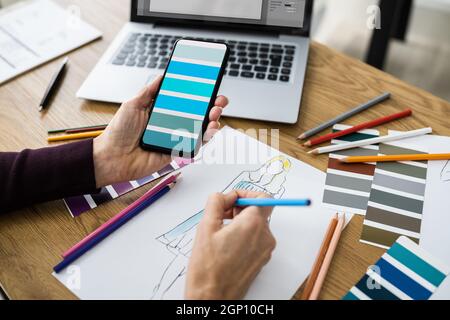 Fashion Designer Creative Design Sketch. Style And Creativity Stock Photo