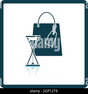 Sale Bag With Hourglass Icon Stock Vector