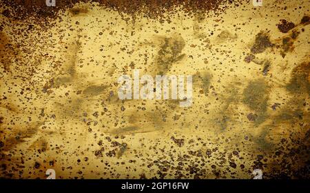 Dark aged brass or cooper plate texture Stock Photo