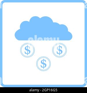 Coins Falling From Cloud Icon Stock Vector