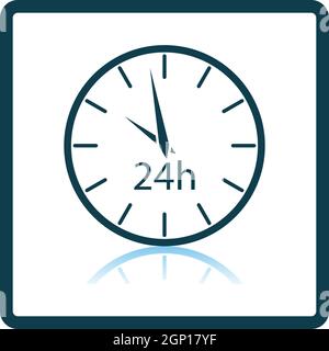 24 Hours Clock Icon Stock Vector