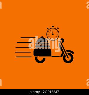 Restaurant Scooter Delivery Icon Stock Vector