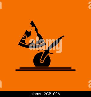 Pizza With Knife Icon Stock Vector