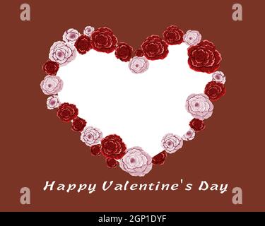 Happy Valentine's Day Poster or banner with cute font and many