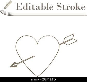 Pierced Heart By Arrow Icon Stock Vector