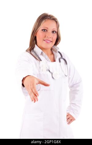 Young doctor offering handshake Stock Photo
