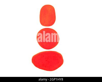 Three Orange coloured stones isolated on a white background Stock Photo