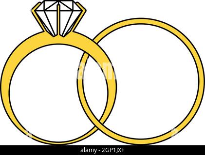 Wedding Rings Icon Stock Vector