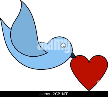 Dove With Heart Icon Stock Vector