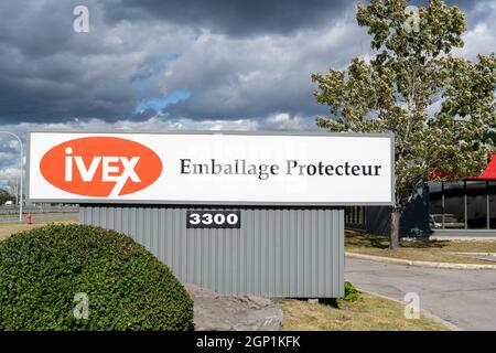 Pointe-Claire, QC, Canada - September 3, 2021: Ivex Protective Packaging sign at their office in Pointe-Claire, QC, Canada. Stock Photo