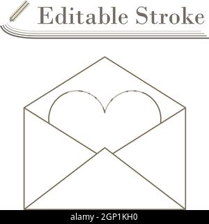 Valentine Envelop With Heart Icon Stock Vector