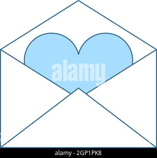 Valentine Envelop With Heart Icon Stock Vector