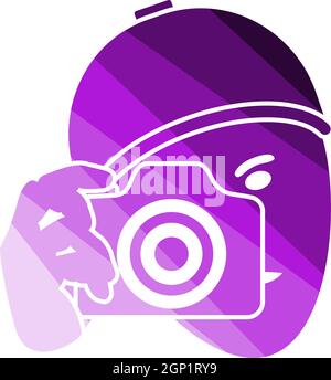 Detective With Camera Icon Stock Vector