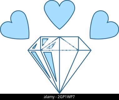 Diamond With Hearts Icon Stock Vector Image Art Alamy