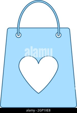 Shopping Bag With Heart Icon Stock Vector