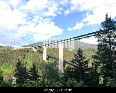 Europa Bridge near Innsbruck. Highest bridge in Europe Stock Photo