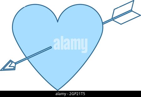 Pierced Heart By Arrow Icon Stock Vector