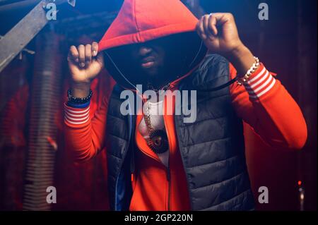 Women in white hoodie posing Cut Out Stock Images & Pictures - Alamy