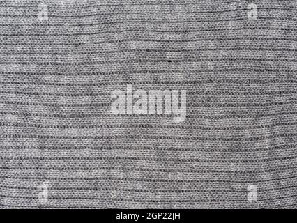 texture of gray knitted fabric, full frame Stock Photo
