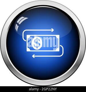 Cash Back Dollar Banknote Icon Stock Vector